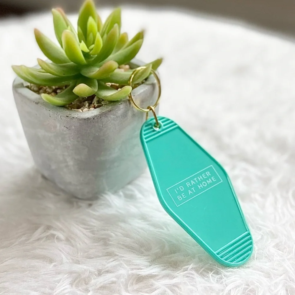 Retro Motel Keychain-I’d rather be at home